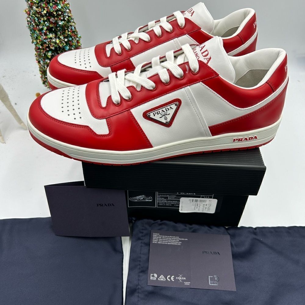 Men’s Prada downtown logo low top sneakers size 12.5 made in Italy - Picture 5 of 12